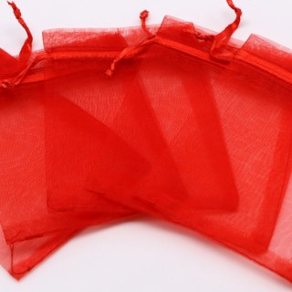 Подарочные мешочки из органзы 7*9см красный